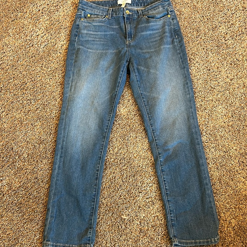 Ellen Tracy The Cuffed Capri  Women’s Denim Jeans Sz 8